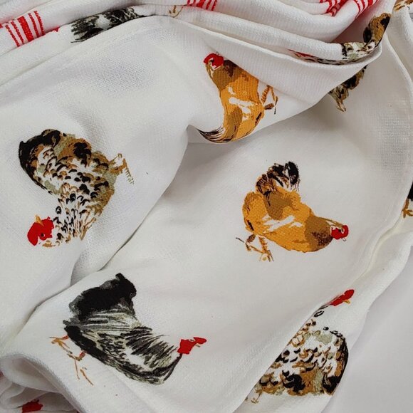 MARTHA STEWART 'ROOSTER COLLECTION' 3-PIECE COTTON KITCHEN TOWELS SET - Picture 11 of 16